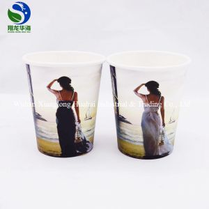Single Wall Biodegradable Hot Cups Eco - Friendly Felxo Printing Design