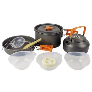 Camping Outdoor Cookware Sets Portable Folding Teapot Set