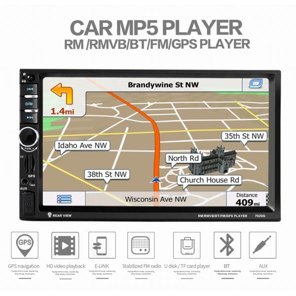 Ouchuangbo car mp5 with gps audio stereo support mirror link BT AUX usb SD