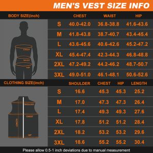 Classic Men'S Heated Vest Sleeveless Vest Carbon Fiber 3 Level Temperature