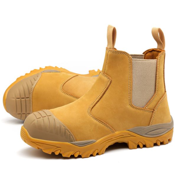 Quality Wheat Cowhide Leather Cowhide Security Boots Mens OEM wholesale