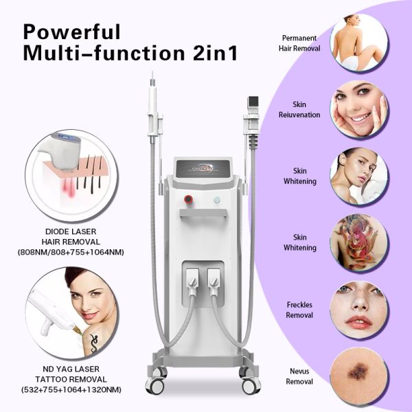 DPL 2 in 1Multifunctional nd yag eyebrow picosecond laser tattoo removal 808 laser hair removal machine freckles pigmentation