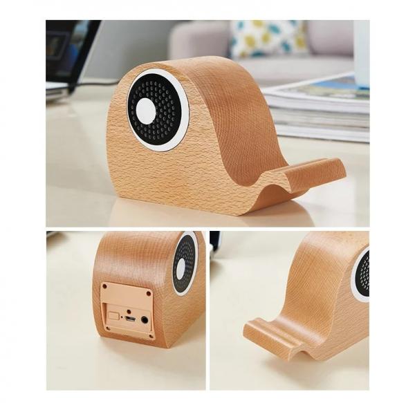 Classic Portable Bluetooth Speaker Mini Wooden Wireless Bluetooth Speaker bluetooth speaker with Mobile Phone Holders