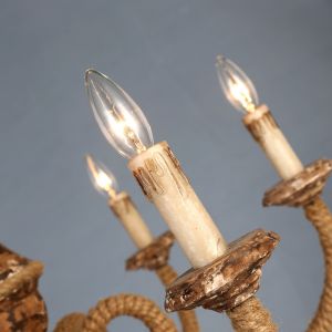 Rustic wood and iron chandelier for indoor home Lighting (WH-CI-68)