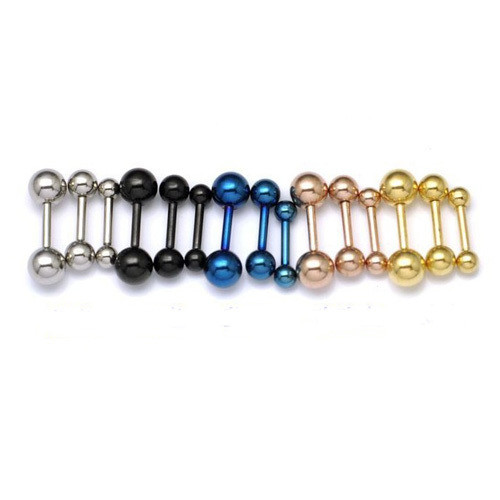 Retro 3 4 5 mm Men's Stainless Steel Ball Barbell Ear Piercing Studs Earrings Black Golden Sale Fashion
