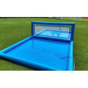 Outdoor 33ft Inflatable Volleyball Court Set for Swimming Pool L32.8 x W16.5 x