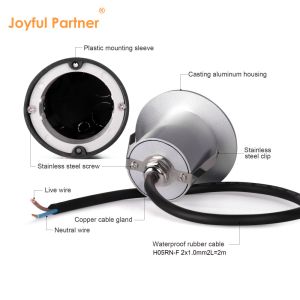 Mini LED Recessed Wall Light Adjustable Staircase Step Lights AC12V Die-casting