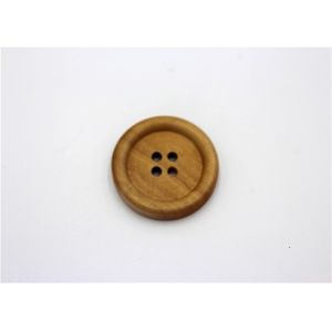 4 Holes Nature Wooden Buttons With Personalized Logo Raised Edge Light Weight