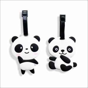 China 2-Pack Cute Silicone Luggage Tag With Name ID Card for Suitcases Non-Toxic Customized Welcome on sale