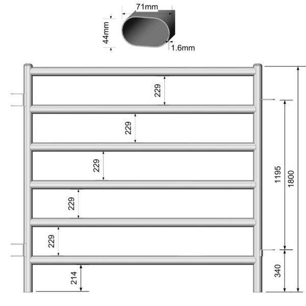 Quality 2019 galvanized  Cattle yard Panels 1.8m x 2.1m x 1.6mm wholesale