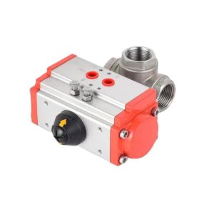 CF8m Class 150 NPT Thread Three Way Pneumatic Ball Valve For Versatile