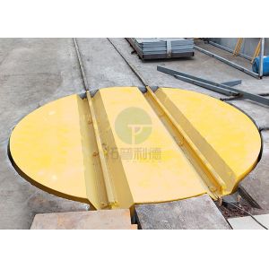 Dia 10m motorized rail turntable mounted on circle rails to ferry rail flat cart