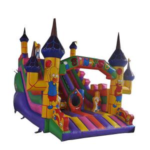 Cheap Commercial Inflatable Bouncers With Slide , TUV Slip And Slide Jumping Castle for sale