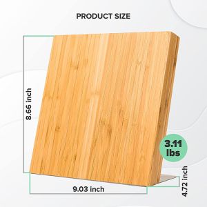 Accepted OEM ODM Bamboo Magnetic Stand Magnetic Knife Block for Cooking Utensils