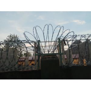 China Hot Dipped Galvanized Concertina Razor Barbed Wire Ribbion Fence CBT - 60 on sale