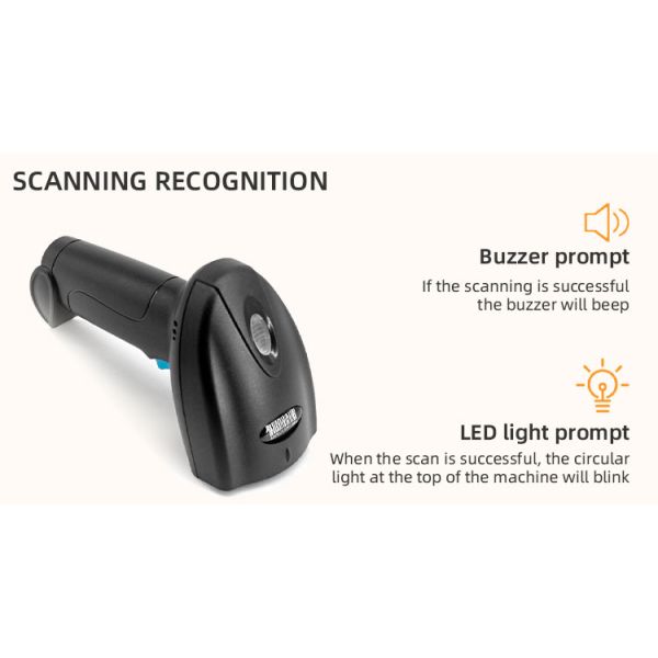 5V U1-W Wireless Barcode Scanner with Cradle 1D Cordless Bar Code Reader Laser Read Code