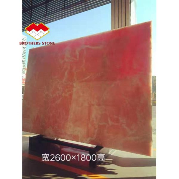 Big Slab Onyx Marble Stunning White Pink Onyx Stone for Wall Panel and Table Top