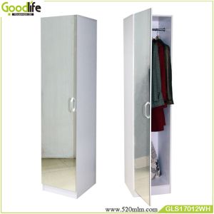 Floor Standing Wooden Clothes Wardrobe EU Standard MDF With Mirror