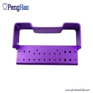 Cheap Hot sale denture bur holder/ 26-hole autoclavable box for opening with different colors for sale