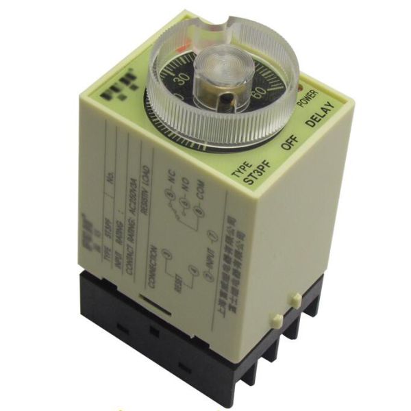 Quality 220V AC Power Off Delay Timer Time Relay 10 minutes ST3PF & Base wholesale
