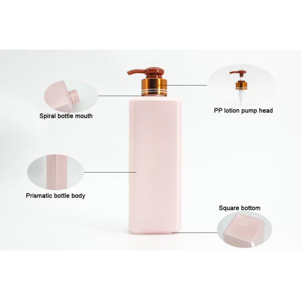 Pink Square 54.8g 16.9oz Shampoo Pump Bottles