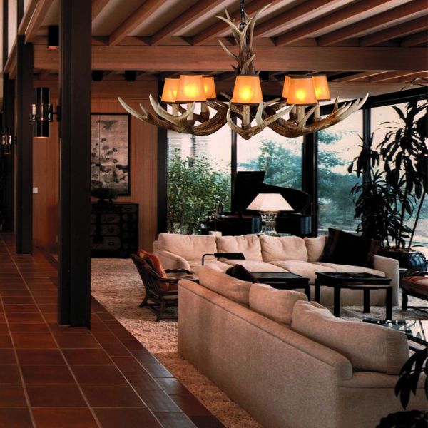Dining room stag horn chandeliers for indoor home Lighting Fixtures (WH-AC-09)