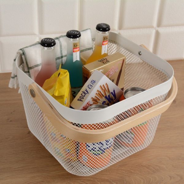 Quality 25cm Width Metal Wire Basket , Rustproof Wire Mesh Basket wholesale