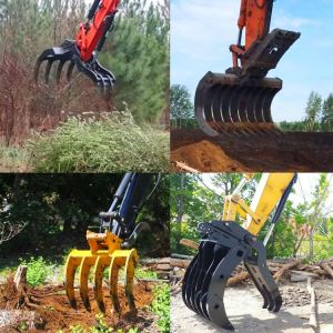 Q355B Nm400 Excavator Rake Bucket , Antiwear Digger Rake Bucket