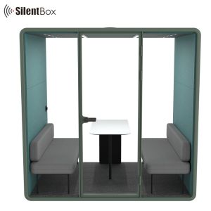 Movable Soundproof Meeting Pod with 4 People Seats STC30dB and 4000K Natural