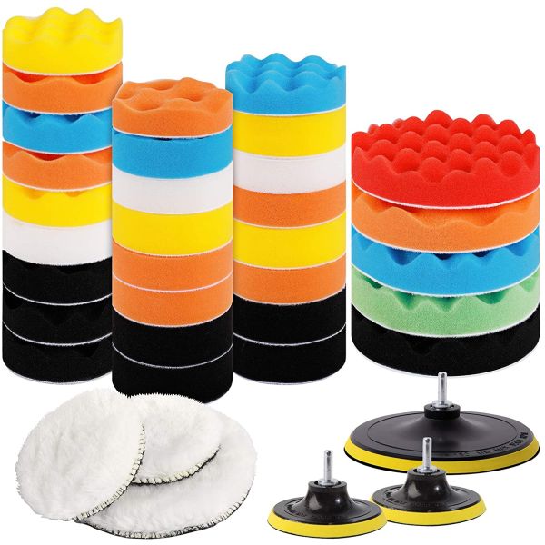 39Pcs Buffing Polishing Pads 7.62cm Adapter Car Auto Polisher Pads 9.6 Ounces