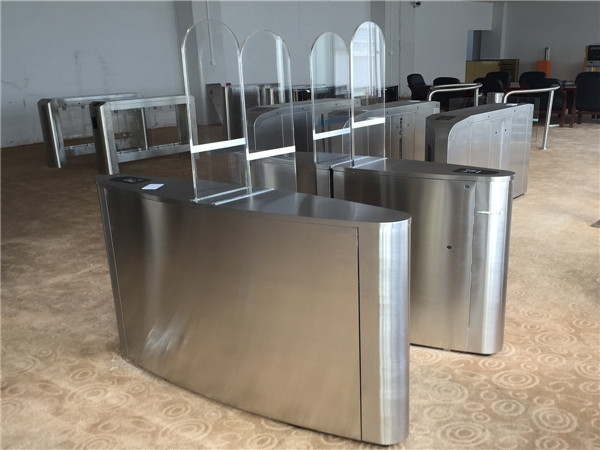 Electrical Pedestrian Full Height Turnstile Flap Barrier Gate For Railway Station