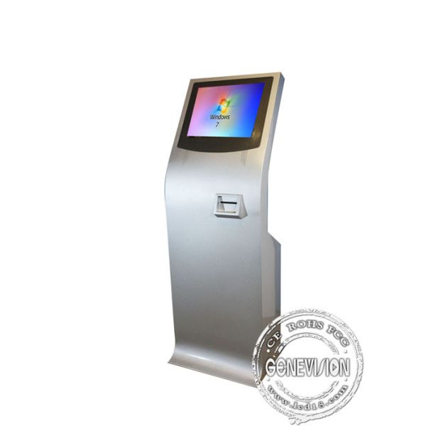 Slim Touch Screen Kiosk Free Standing , All In One With Panel Screen And Thermal