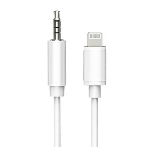 White Iphone 12 Charging Cord , OCC 3.5 Mm To Lightning Audio Cable