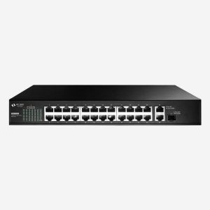 Cheap Desktop Mounting Gigabit Unmanaged Ethernet poE Switch With 26 RJ45 And 1 SFP, 54Gbps Switching Capacity for sale