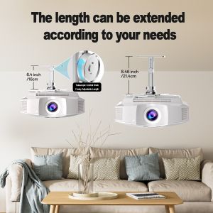 Aluminum Alloy Projector Mounting Brackets Touch Control Adjustable Height