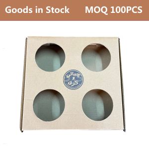 Cheap Goods in Stock Wholeasale Cheap Customized Printed Corrugated Paper 4 Coffee Cup Holder with Logo MOQ 100PCS for sale