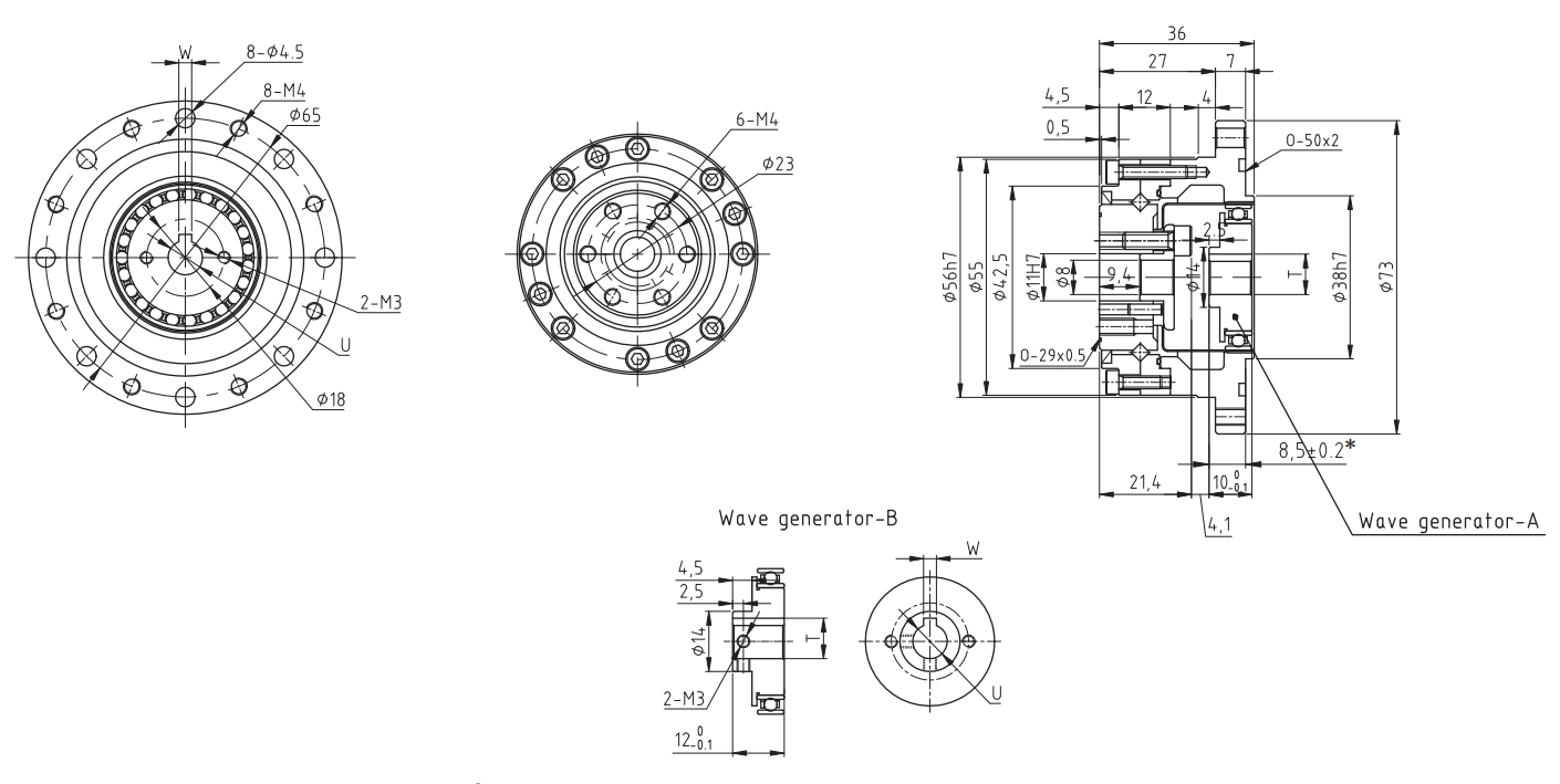 Compact And Lightweight Design LSN Series Strain Wave Reducer Model 14 Gear Units