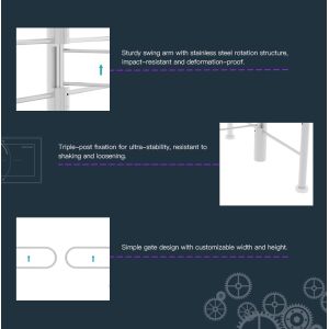 HCW Stainless Steel Swing Turnstile Gate with Adjustable Channel Width (600