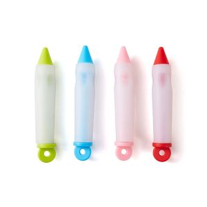 China 4 Pack Silicone Decorating Pen Decorating Syringe Cylinder For Chocolate Pastry Cream on sale