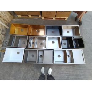 Brozen Finish Double Bowl Rectangular Kitchen Sink Stainless for Modern Home