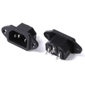 Lz-14-1 Ac Power Socket Iec C14 3 Solder Pin Male 10a 15a Rating 250vac Rating