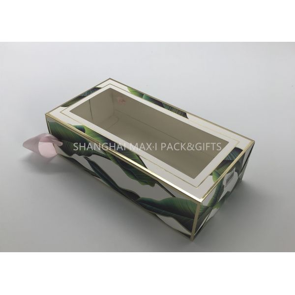 Quality Paper Foldable Cardboard Gift Boxes With Window Transparent Plastic , Folding Box With Handles wholesale