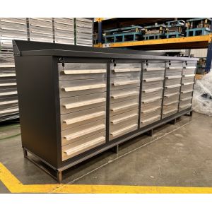Workshop Essential Cold Rolled Steel Workbench with Drawers and Stainless Steel