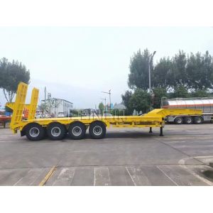 Cheap 90 Tons 4 Axle Low Bed Trailer Low Bed Semi Trailer For Heavy Machinery for sale