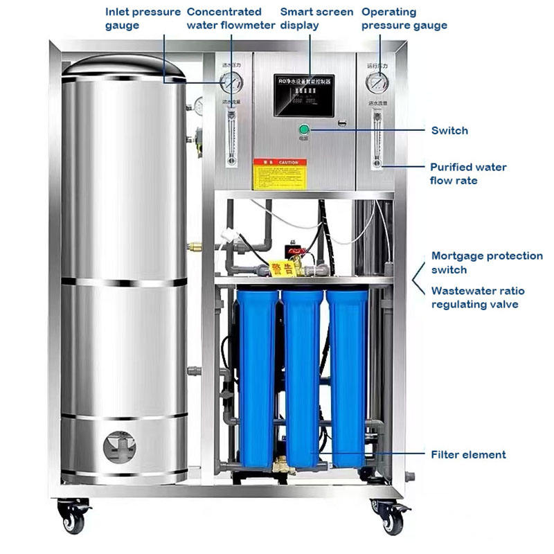 250 LPH Stainless Steel RO System Pure Water Treatment Equipment For Home