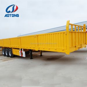 Tri-angle 50tons drop side wall bulk cargo transporting sidewall semi trailer