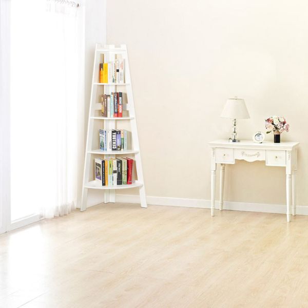 Quality Space Saving 15kg Trapezoidal Wooden Corner Bookshelf wholesale