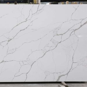 Calacatta Color Artificial Countertop Quartz Stone Slabs 3200x1600mm For Kitchen