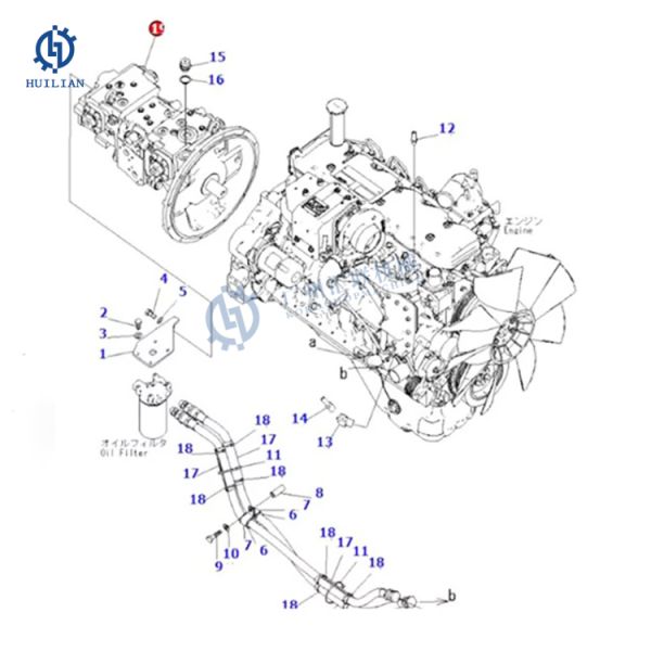 LIUGONG948-950-13T Fan Pump For Hydraulic LIUGONG Excavator Motor Parts Pump Assy 2