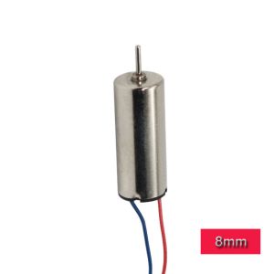 Small Coreless DC Motor 8mm Diameter 1.5v - 7.4v 16mm Length RoHS Approved
